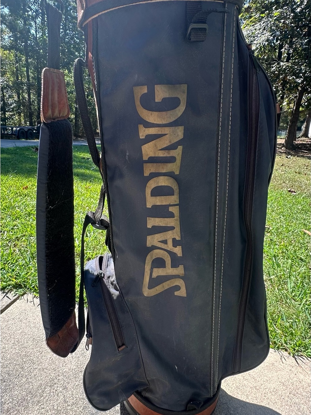 Spalding Black and Brown Golf Travel Bag with Gold Logo